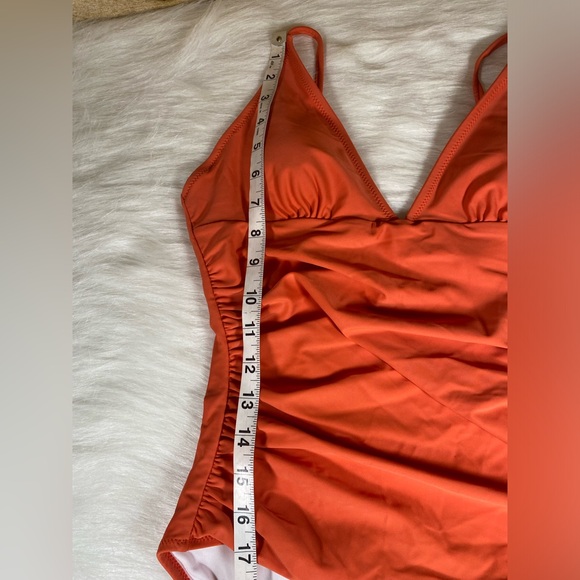 NWT Cupshe sz M Orange Bathing Swim Suit One Piece - Picture 11 of 15